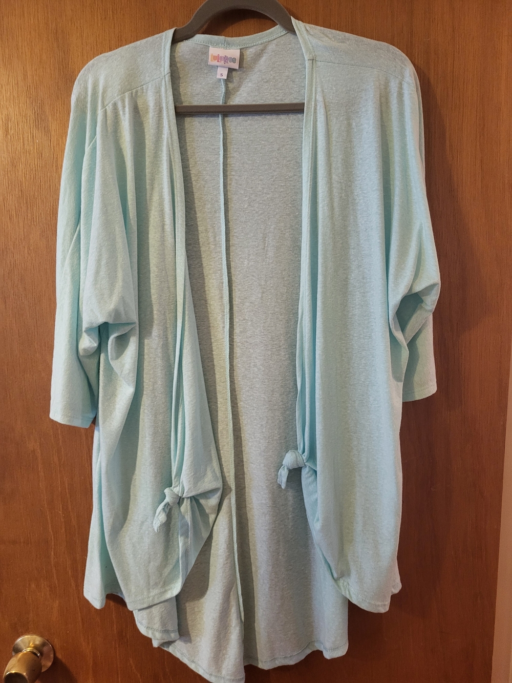 lularoe Light Blue Open-Front Draped Kimono